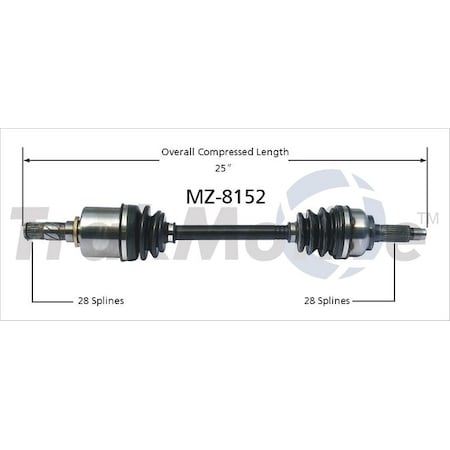 Surtrack Axle Cv Axle Shaft, Mz-8152 MZ-8152